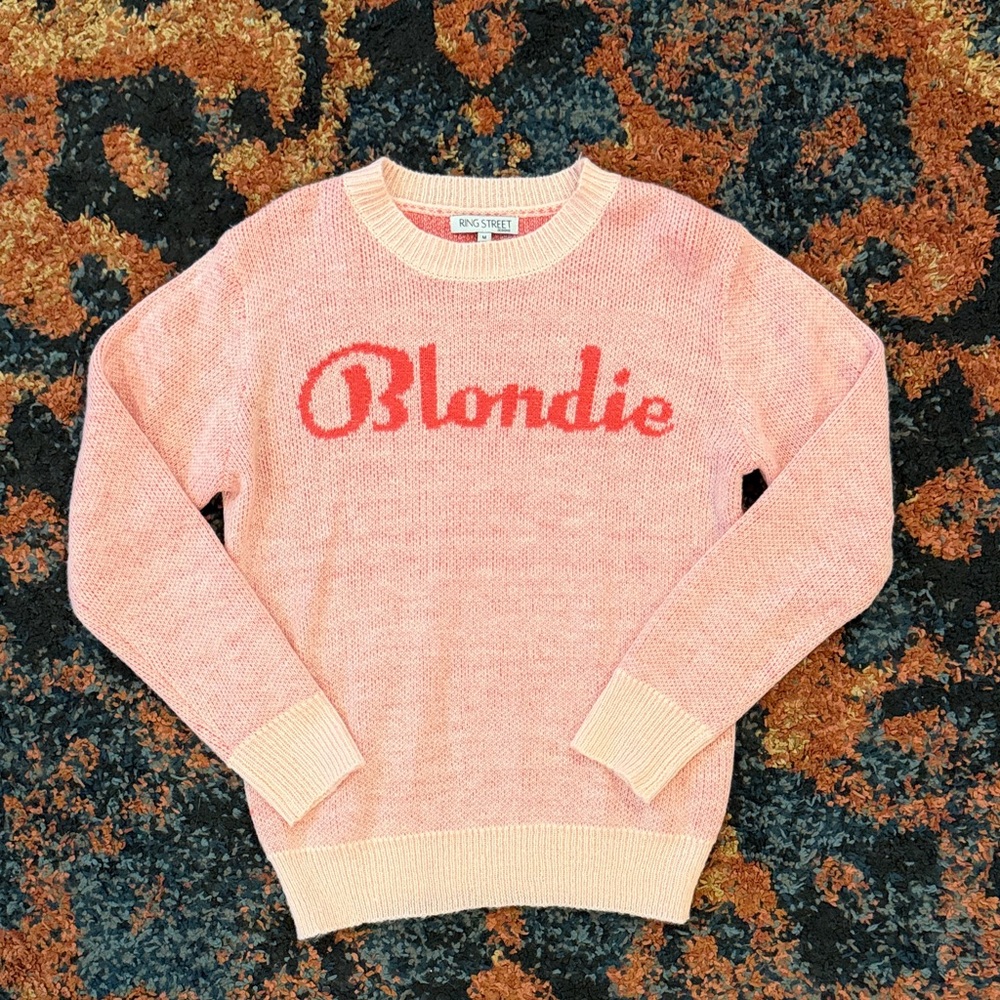 Blondie Pink Logo Crewneck Sweater